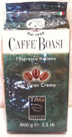 Зерновой итальянский кофе "Boasi bar garn crema"