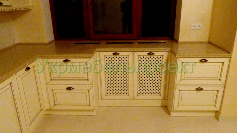 Столешница переходит в подоконник Киев - Укрмебельпроект