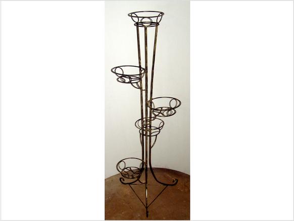 Кованая подставка для цветов «Башня витая «5»