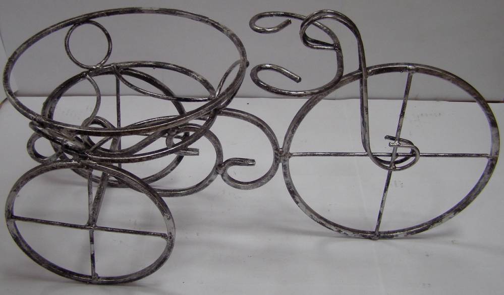 Кованая подставка для цветов «Велосипед средний»